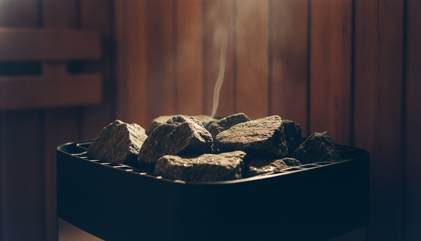 Sauna stones, close